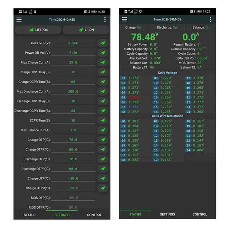 Ji Kong JK Smart BMS 8S-24S 40A Lion - LiFePO4 - LTO ( 8S-24S)